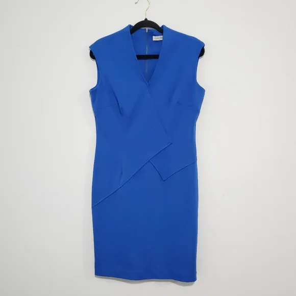 calvin klein cobalt blue dress Susan Dress DRC318 Cobalt Blue Crepe – MELLARIS
